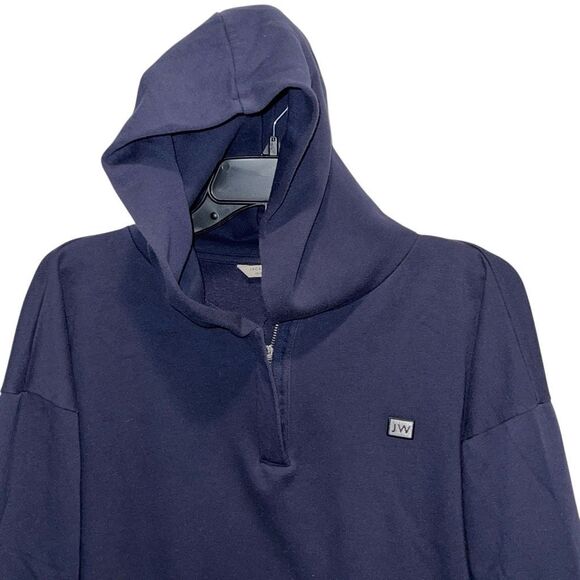 Jack Wills Navy‎ Hoodie Cropped Quarter Zip Women’s Size 10 - Picture 2 of 7